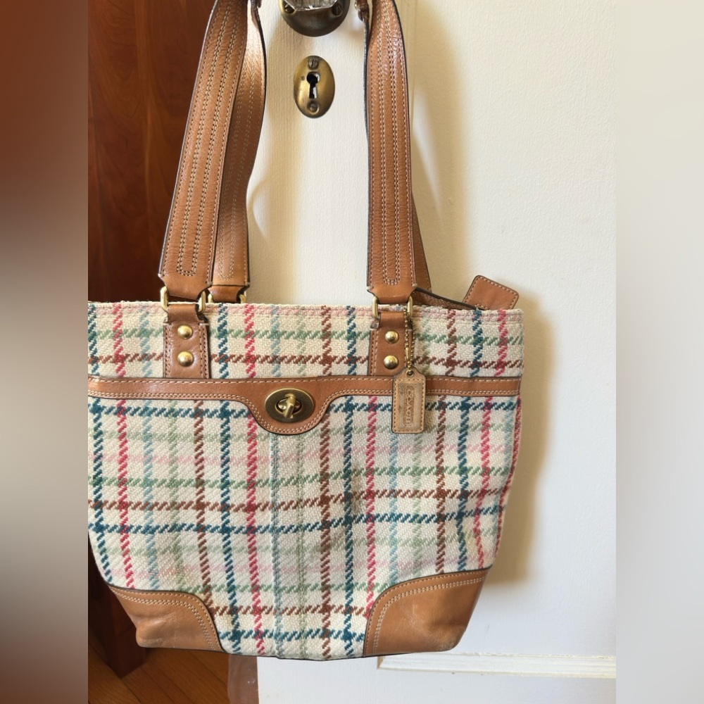 Coach Multi Color Patterned Hand Bag